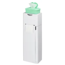 WENKO Stand WC-Garnitur Mod. Imon 6 in 1 Weiß matt, integrierter Toilettenpapierhalter, WC-Bürstenhalter