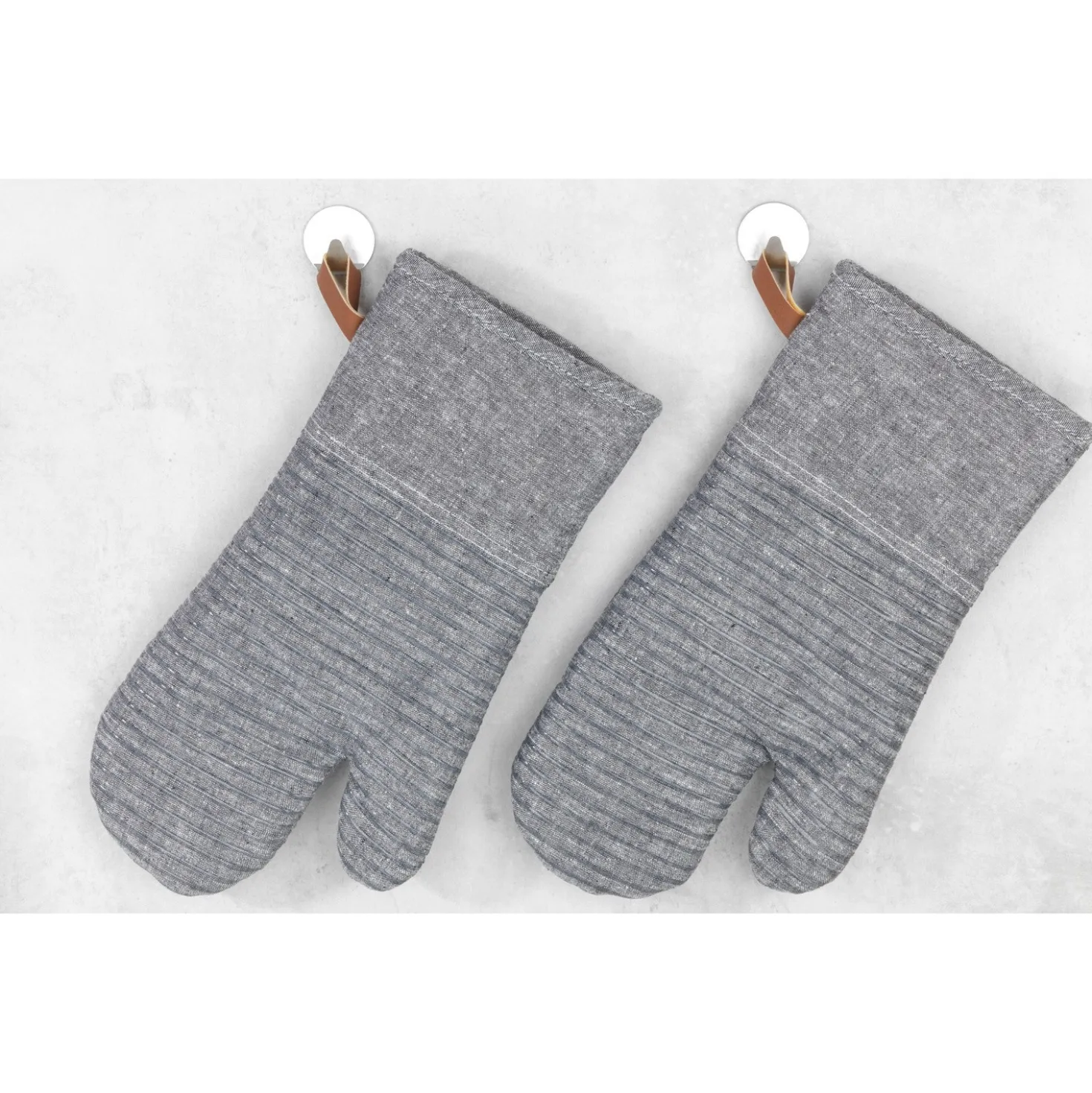 WENKO Topfhandschuhe "Ada Stripes" Grau