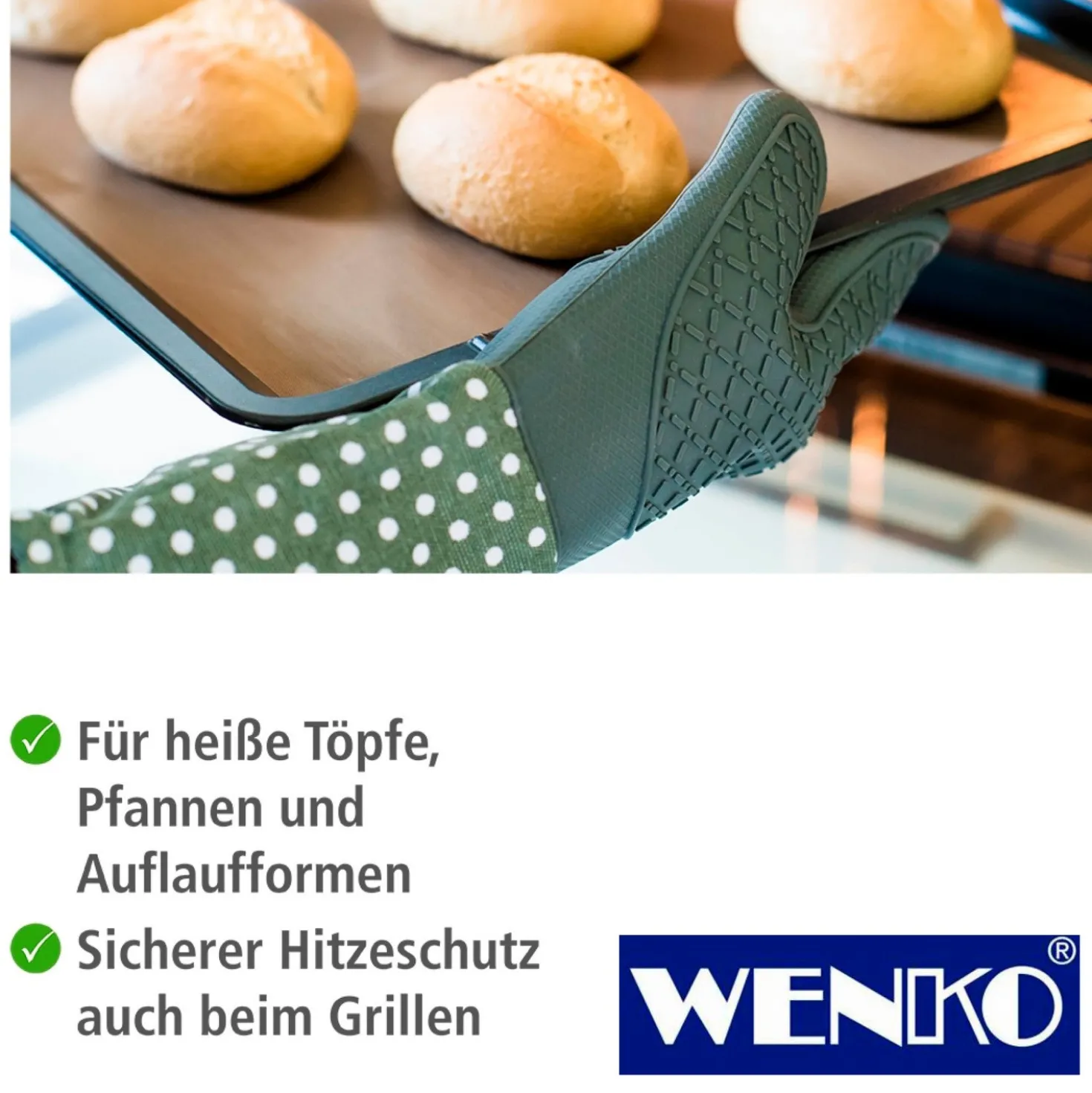 WENKO Topfhandschuhe Silikon Grau, 1 Paar