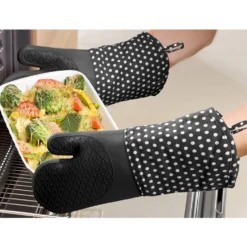 WENKO Topfhandschuhe Silikon Schwarz, 1 Paar