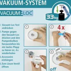 WENKO Vacuum-Loc® Wandhaken Mod. Quadro 2er Set,, Befestigen ohne Bohren