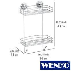 WENKO Vacuum-Loc® Wandregal 2 Etagen, Befestigen ohne bohren