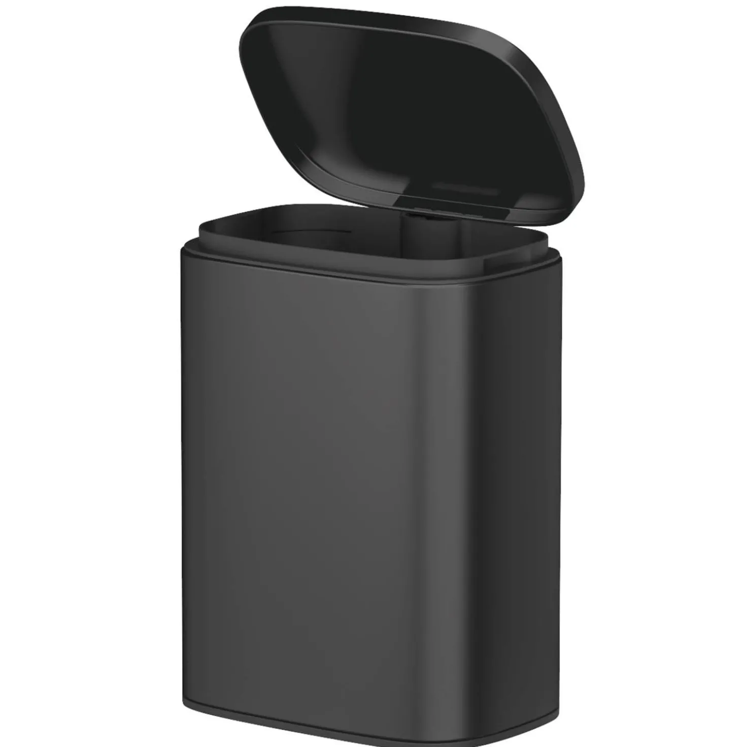 WENKO Wand-Kosmetikeimer Mod. Sare Schwarz 5 L, Easy Close Absenkautomatik