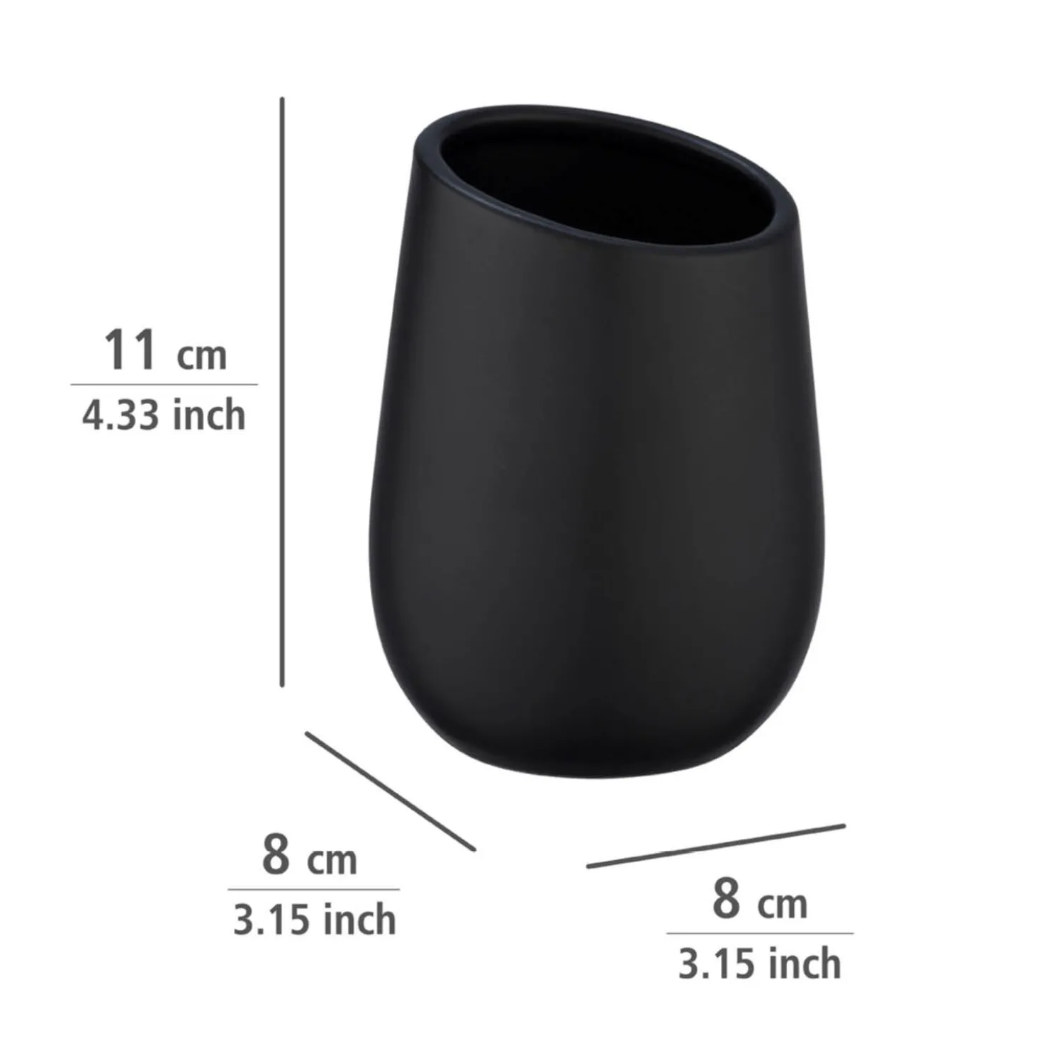 WENKO Waschtisch-Set "Badi" Schwarz, 2-tlg.