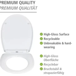 WENKO WC-Sitz Mod. Yak mit Hochglanz-Oberfläche, aus bruchstabilem Thermoplast