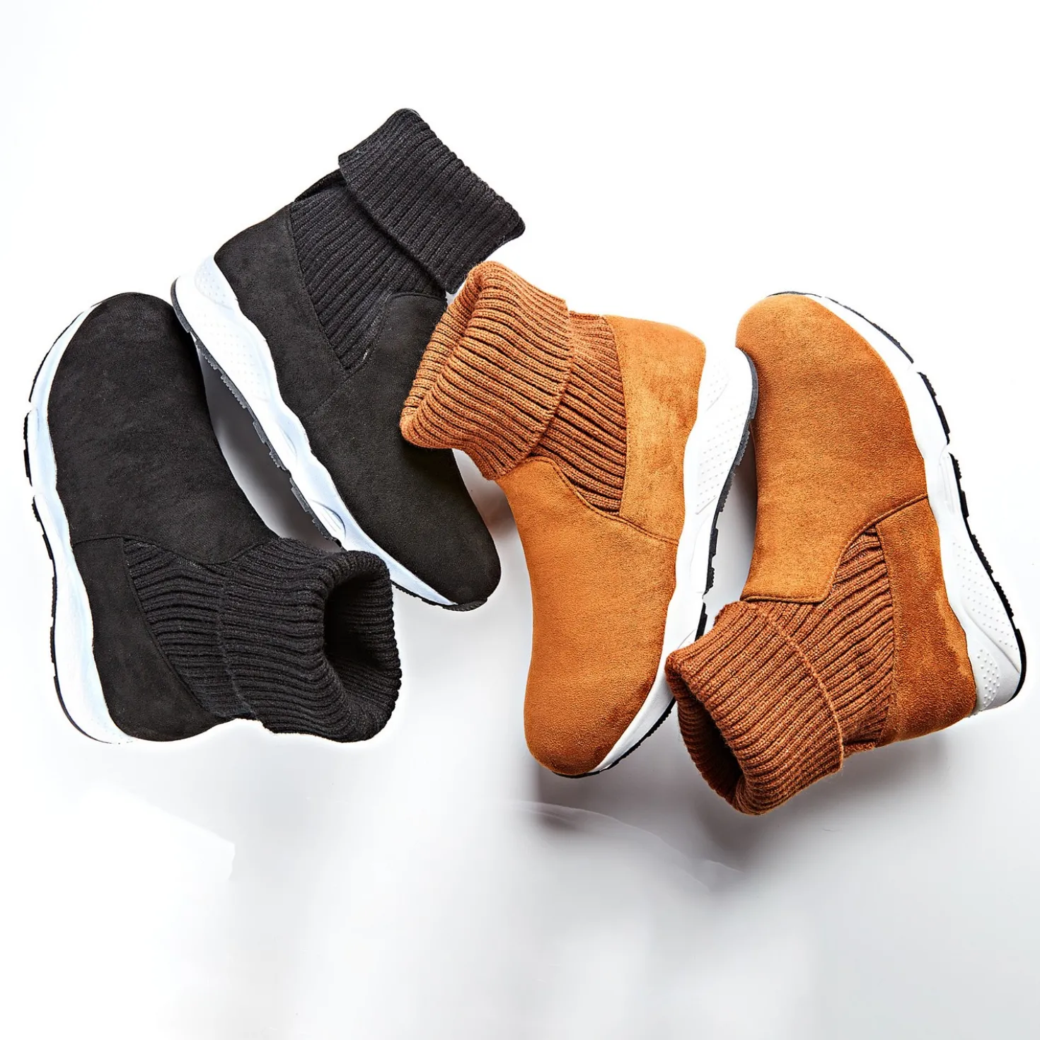 Winterboot Rania mit Strickschaft schwarz