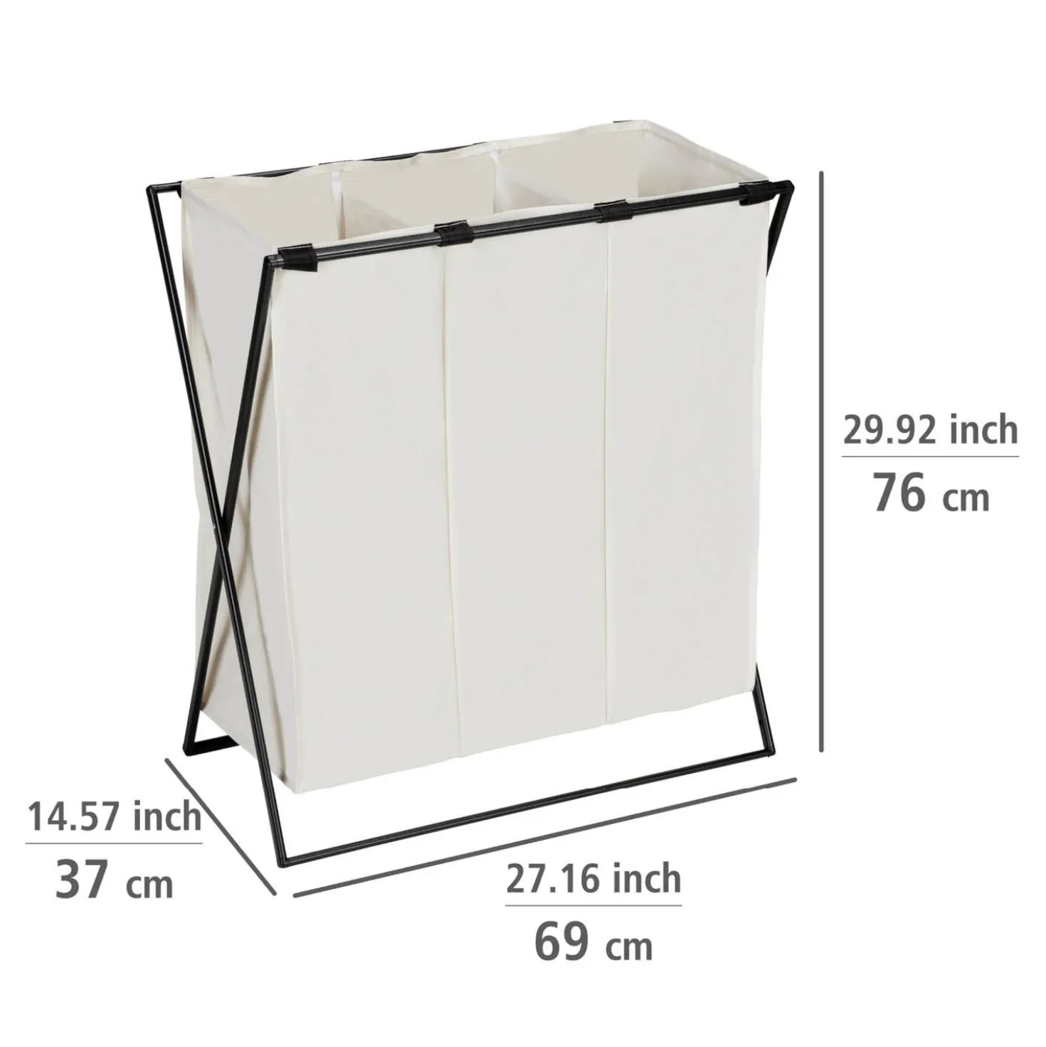 Wäschesammler Trio XL 3-fach Beige WENKO